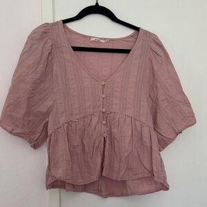 Elegant Mauve Blouse with Button Detail